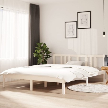 Giroletto Bianco in Legno Massello 150x200 cm 5FT King Size