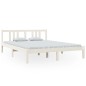 Giroletto Bianco in Legno Massello 150x200 cm 5FT King Size Giroletto Bianco in Legno Massello 150x200 cm 5FT King Size