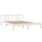 Giroletto Bianco in Legno Massello 150x200 cm 5FT King Size Giroletto Bianco in Legno Massello 150x200 cm 5FT King Size