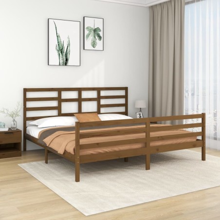 vidaXL Giroletto senza Materaso Ambra in Legno Massello 200x200 cm