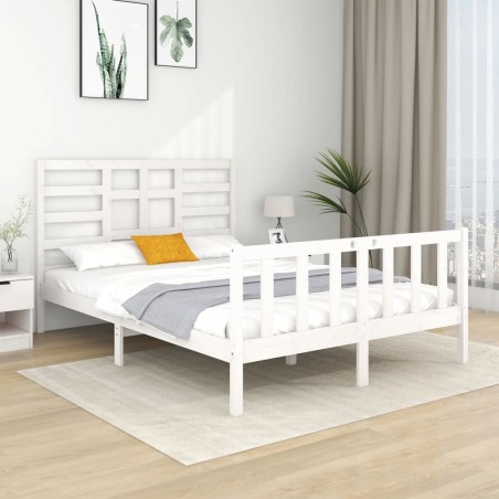 Giroletto Bianco in Legno Massello 135x190 cm 4FT6 Double