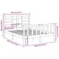 Giroletto Bianco in Legno Massello 135x190 cm 4FT6 Double Giroletto Bianco in Legno Massello 135x190 cm 4FT6 Double