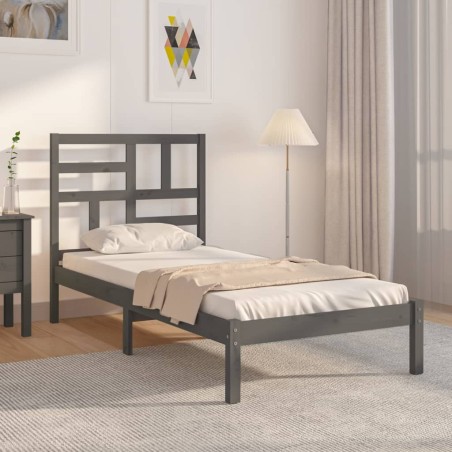 Giroletto Grigio in Legno Massello 90x190 cm 3FT Single