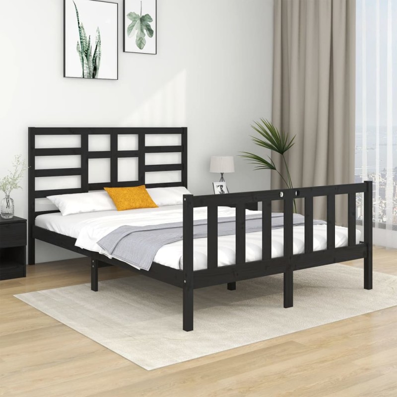 Giroletto Nero in Legno Massello 140x190 cm Giroletto Nero in Legno Massello 140x190 cm
