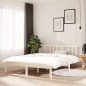 Giroletto Bianco in Legno Massello 120x190 cm 4FT Small Double Giroletto Bianco in Legno Massello 120x190 cm 4FT Small Double