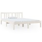 Giroletto Bianco in Legno Massello 120x190 cm 4FT Small Double Giroletto Bianco in Legno Massello 120x190 cm 4FT Small Double