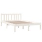 Giroletto Bianco in Legno Massello 120x190 cm 4FT Small Double Giroletto Bianco in Legno Massello 120x190 cm 4FT Small Double