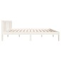 Giroletto Bianco in Legno Massello 120x190 cm 4FT Small Double Giroletto Bianco in Legno Massello 120x190 cm 4FT Small Double