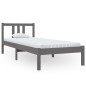 Giroletto Grigio in Legno Massello 75x190 cm 2FT6 Small Single Giroletto Grigio in Legno Massello 75x190 cm 2FT6 Small Single