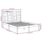 Giroletto Grigio in Legno Massello 120x190 cm 4FT Small Double Giroletto Grigio in Legno Massello 120x190 cm 4FT Small Double