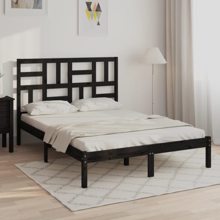 Giroletto Nero in Legno Massello 120x190 cm 4FT Small Double