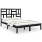 Giroletto Nero in Legno Massello 120x190 cm 4FT Small Double Giroletto Nero in Legno Massello 120x190 cm 4FT Small Double