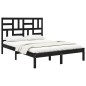 Giroletto Nero in Legno Massello 120x190 cm 4FT Small Double Giroletto Nero in Legno Massello 120x190 cm 4FT Small Double