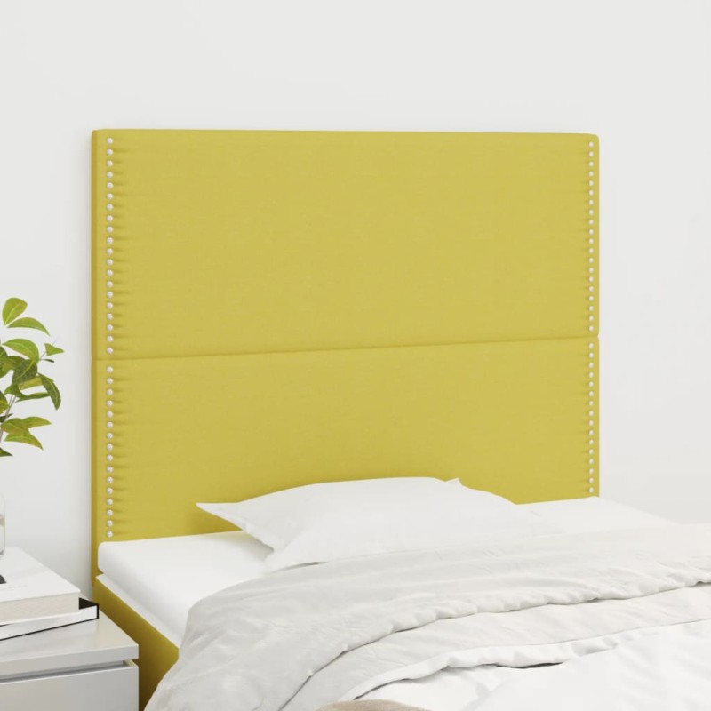 Testiera 2 pz Verde 80x5x78/88 cm in Tessuto Testiera 2 pz Verde 80x5x78/88 cm in Tessuto