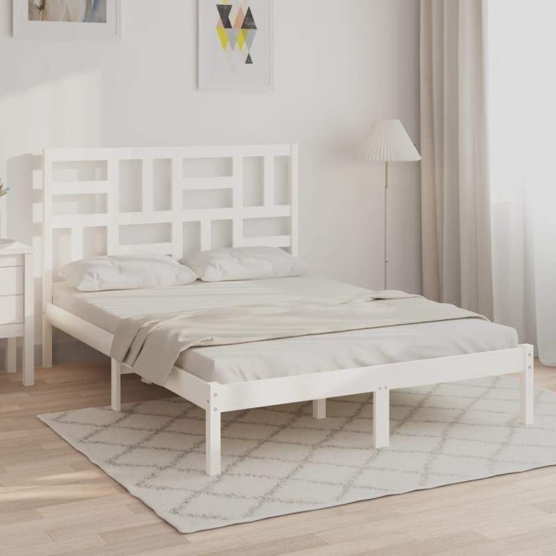 vidaXL Giroletto Bianco in Legno Massello 120x200 cm vidaXL Giroletto Bianco in Legno Massello 120x200 cm