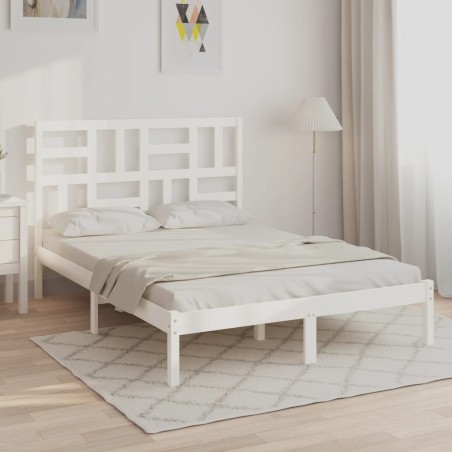 vidaXL Giroletto Bianco in Legno Massello 120x200 cm