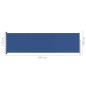 vidaXL Tenda da Sole Laterale Retrattile per Patio 180x600 cm Blu vidaXL Tenda da Sole Laterale Retrattile per Patio 180x600 cm Blu