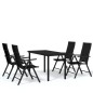 Set Mobili da Pranzo per Giardino 5 pz Nero