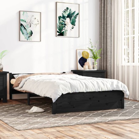 Giroletto Nero in Legno Massello 120x200 cm