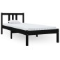 Giroletto Nero in Legno Massello 75x190 cm 2FT6 Small Single Giroletto Nero in Legno Massello 75x190 cm 2FT6 Small Single