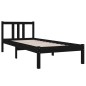 Giroletto Nero in Legno Massello 75x190 cm 2FT6 Small Single Giroletto Nero in Legno Massello 75x190 cm 2FT6 Small Single