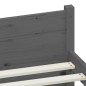 Giroletto Grigio in Legno Massello 135x190 cm 4FT6 Double Giroletto Grigio in Legno Massello 135x190 cm 4FT6 Double