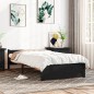 Giroletto Nero in Legno Massello 75x190 cm 2FT6 Piccolo Singolo Giroletto Nero in Legno Massello 75x190 cm 2FT6 Piccolo Singolo