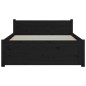 Giroletto Nero in Legno Massello 75x190 cm 2FT6 Piccolo Singolo Giroletto Nero in Legno Massello 75x190 cm 2FT6 Piccolo Singolo