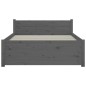 Giroletto Grigio in Legno Massello 90x190 cm 3FT Singolo Giroletto Grigio in Legno Massello 90x190 cm 3FT Singolo