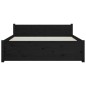 Giroletto Nero in Legno Massello 120x190 cm 4FT Small Double