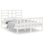 Giroletto Bianco in Legno Massello 120x190 cm 4FT Small Double Giroletto Bianco in Legno Massello 120x190 cm 4FT Small Double