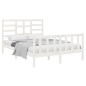 Giroletto Bianco in Legno Massello 120x190 cm 4FT Small Double Giroletto Bianco in Legno Massello 120x190 cm 4FT Small Double