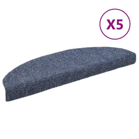 vidaXL Tappetini Adesivi per Scale 5 pz Blu 65x21x4 cm Agugliati