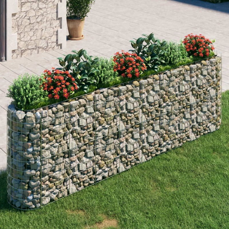 Gabbione con Letto Rialzato in Acciaio Zincato 330x50x100 cm Gabbione con Letto Rialzato in Acciaio Zincato 330x50x100 cm