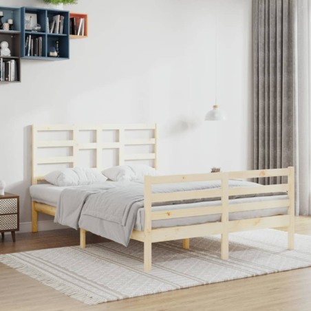 vidaXL Giroletto senza Materasso Ambrato in Legno Massello 120x200 cm