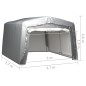 vidaXL Tenda Capannone 370x370 cm Grigio Acciaio