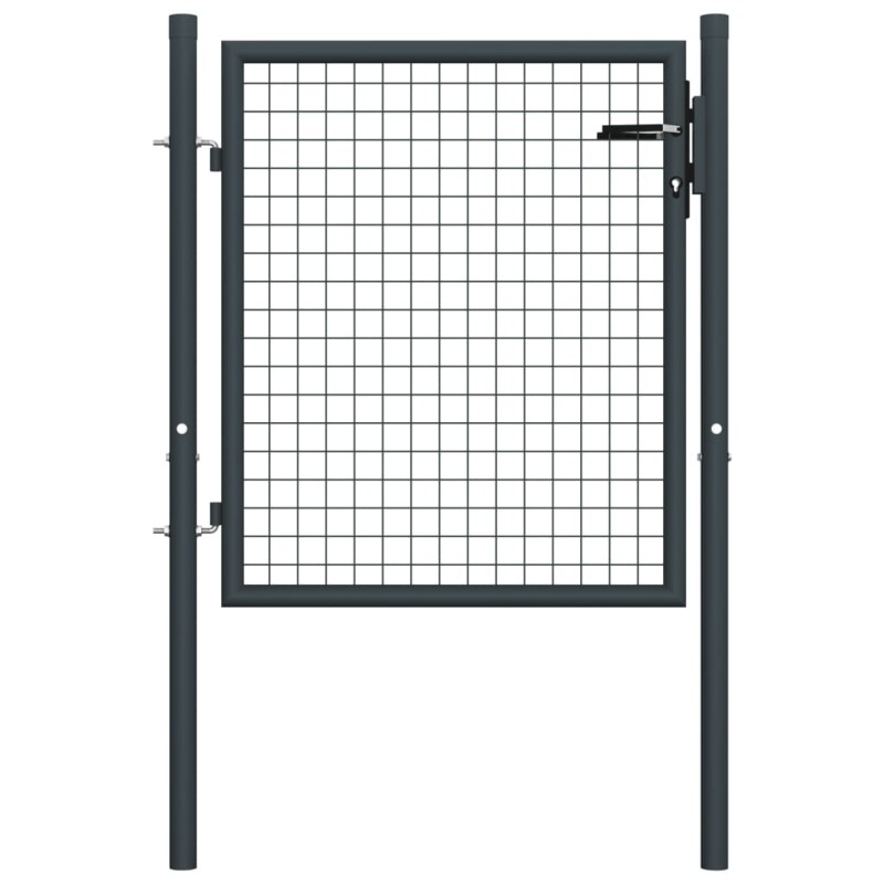 Cancello per Giardino in Acciaio Zincato 100x125 cm Grigio Cancello per Giardino in Acciaio Zincato 100x125 cm Grigio
