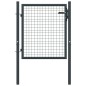 Cancello per Giardino in Acciaio Zincato 100x125 cm Grigio Cancello per Giardino in Acciaio Zincato 100x125 cm Grigio