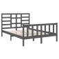 Giroletto Grigio in Legno Massello 135x190 cm 4FT6 Double Giroletto Grigio in Legno Massello 135x190 cm 4FT6 Double