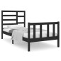 Giroletto Nero in Legno Massello 75x190 cm 2FT6 Small Single Giroletto Nero in Legno Massello 75x190 cm 2FT6 Small Single