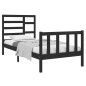 Giroletto Nero in Legno Massello 75x190 cm 2FT6 Small Single Giroletto Nero in Legno Massello 75x190 cm 2FT6 Small Single