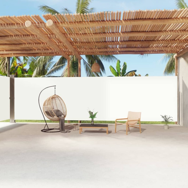Tenda da Sole Laterale Retrattile Crema 220x1200 cm Tenda da Sole Laterale Retrattile Crema 220x1200 cm