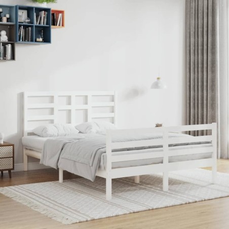 vidaXL Giroletto Bianco in Legno Massello 120x200 cm