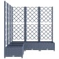 Fioriera Giardino e Graticcio Grigio Scuro 120x120x121,5 cm PP Fioriera Giardino e Graticcio Grigio Scuro 120x120x121,5 cm PP