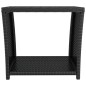 Tavolino con Piano Vetro Nero in Polyrattan e Vetro Temperato Tavolino con Piano Vetro Nero in Polyrattan e Vetro Temperato