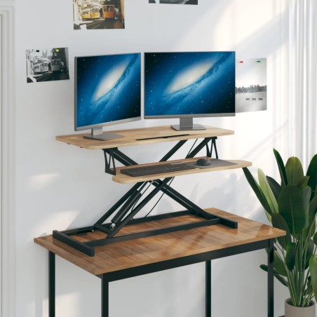 Banco da Lavoro Regolabile 90x40x(13-50) cm in Acciaio e Legno