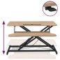 Banco da Lavoro Regolabile 90x40x(13-50) cm in Acciaio e Legno Banco da Lavoro Regolabile 90x40x(13-50) cm in Acciaio e Legno