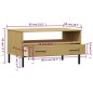 Tavolino Gambe Metallo Marrone 85x50x45 cm Legno Massello OSLO Tavolino Gambe Metallo Marrone 85x50x45 cm Legno Massello OSLO