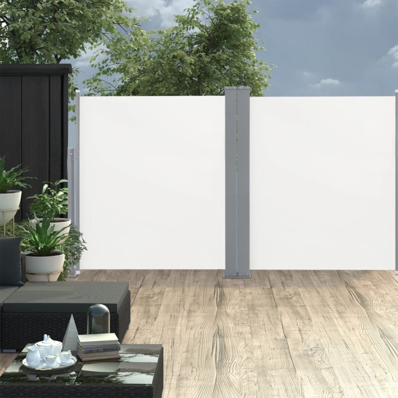 Tenda da Sole Due Lati Retrattile per Patio 170x600 cm Crema Tenda da Sole Due Lati Retrattile per Patio 170x600 cm Crema
