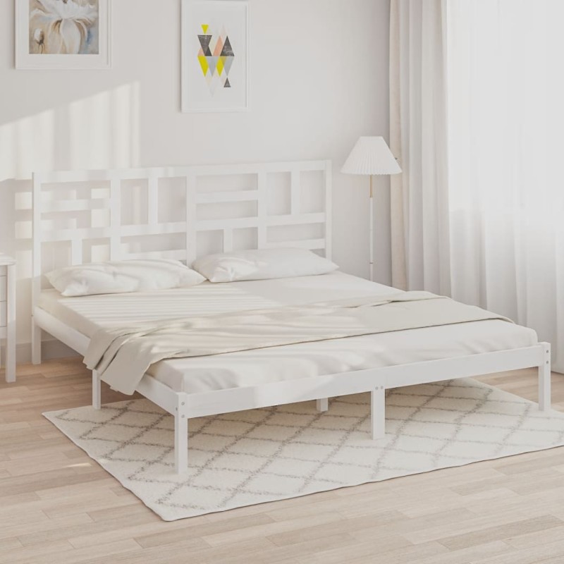 vidaXL Giroletto Bianco in Legno Massello 200x200 cm vidaXL Giroletto Bianco in Legno Massello 200x200 cm